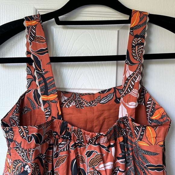 MIDI summer dress with tropical monkey pattern - Picture 2 of 4